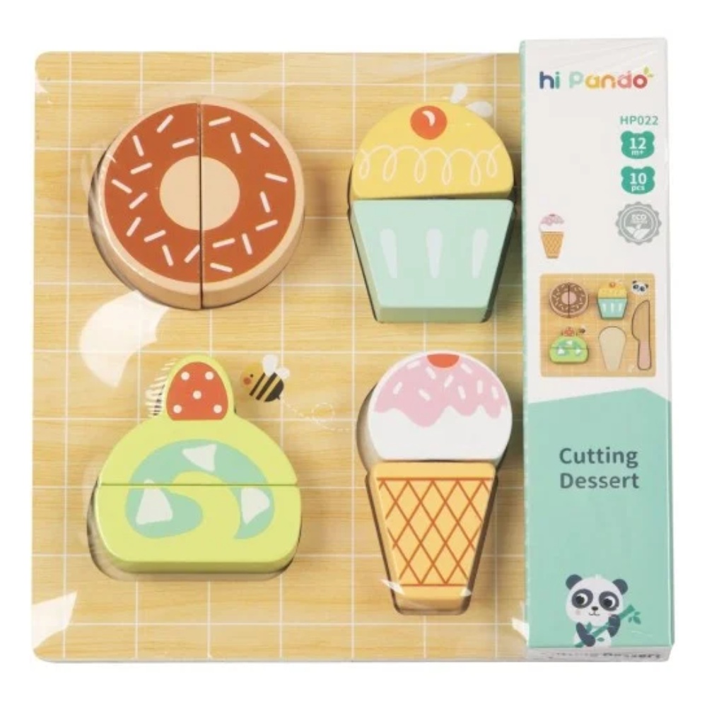 hi Pando - Wooden Cutting Food - Dessert - 10pcs - Image 3