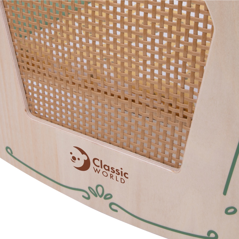 Classic World - Pretend & Play - Vintage Wooden Doll Cradle - 3pcs - Image 4