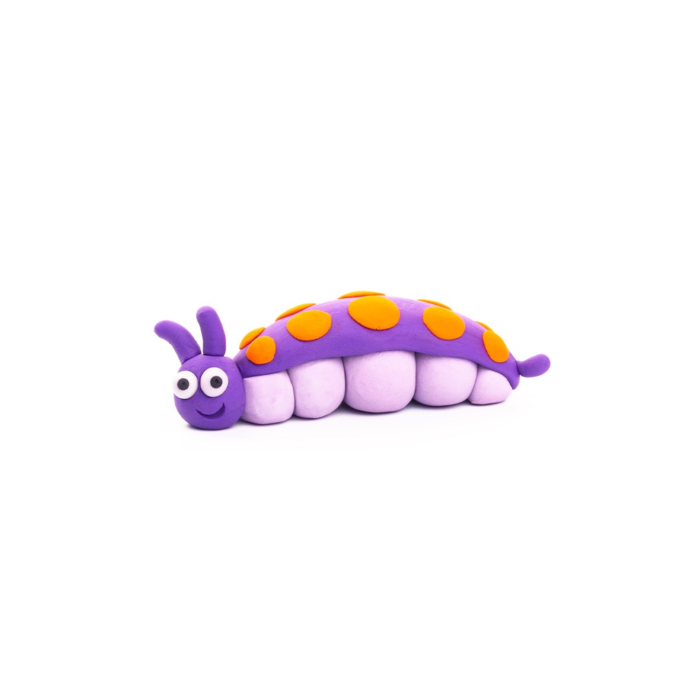 Hey Clay - Modelling Air-Dry Clay with Fun Interactive App - Caterpillar, series Bugs, 3 cans - Image 3