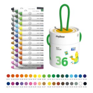 Mideer - Silky Crayons Colourful Bucket - 36 Colours