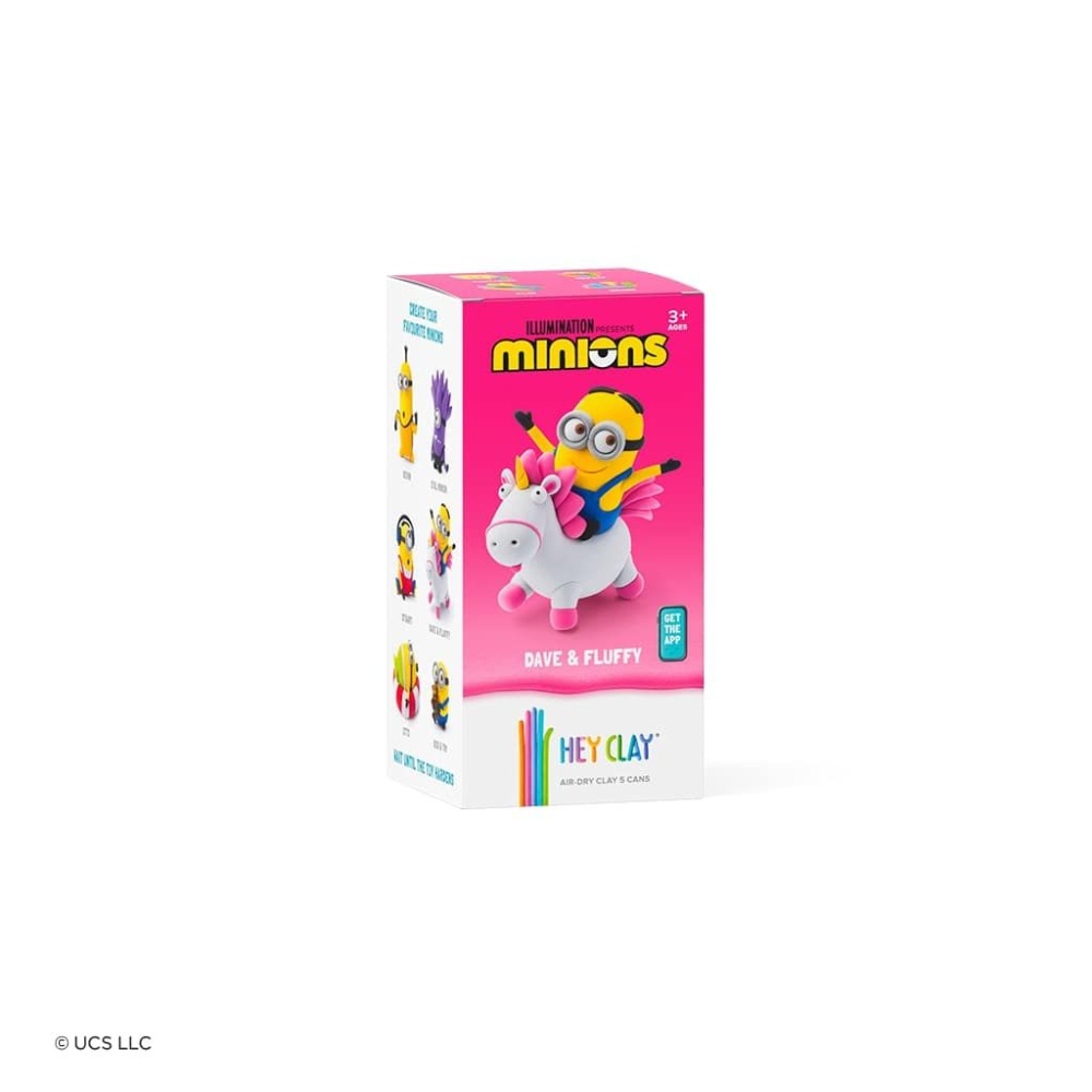 Hey Clay - Modelling Air-Dry Clay with Fun Interactive App - Dave & Fluffy, Series Minions, 5 cans - Image 4