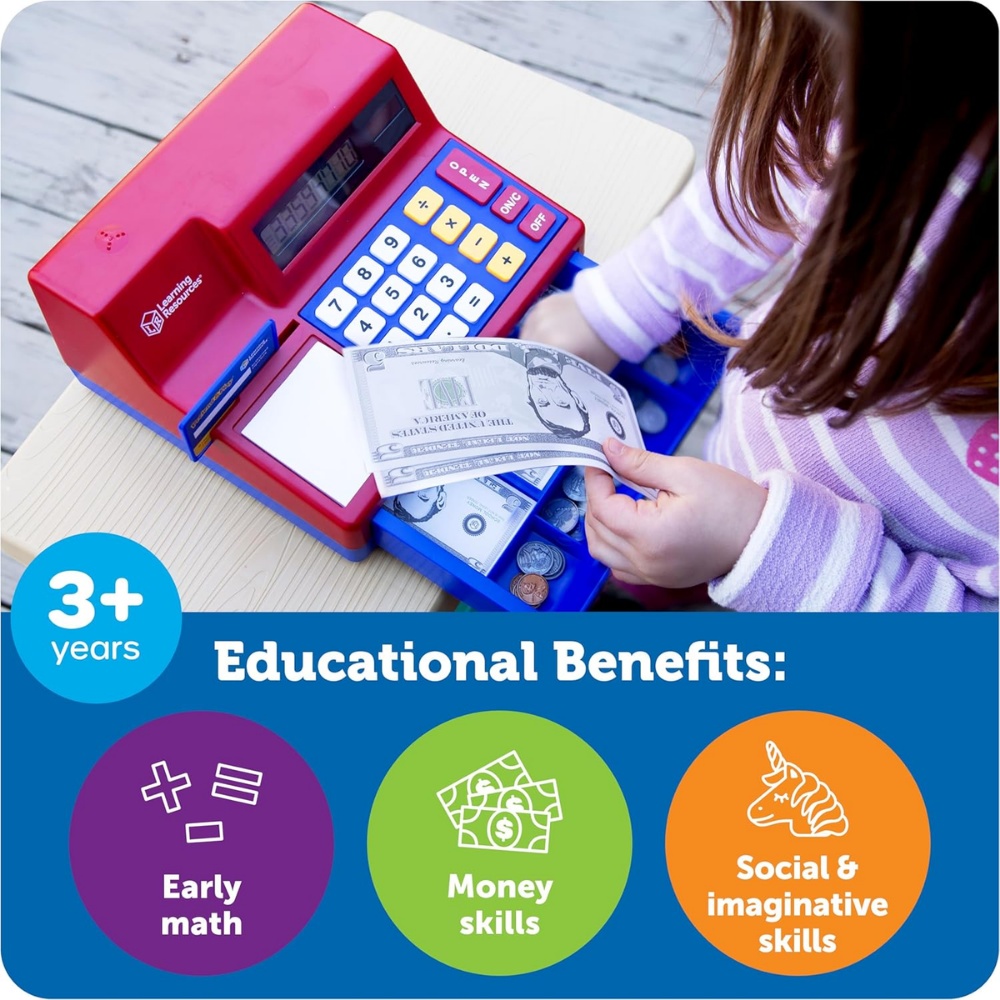 Learning Resources - Pretend & Play® - Calculator Cash Register with UK Currency - Image 5