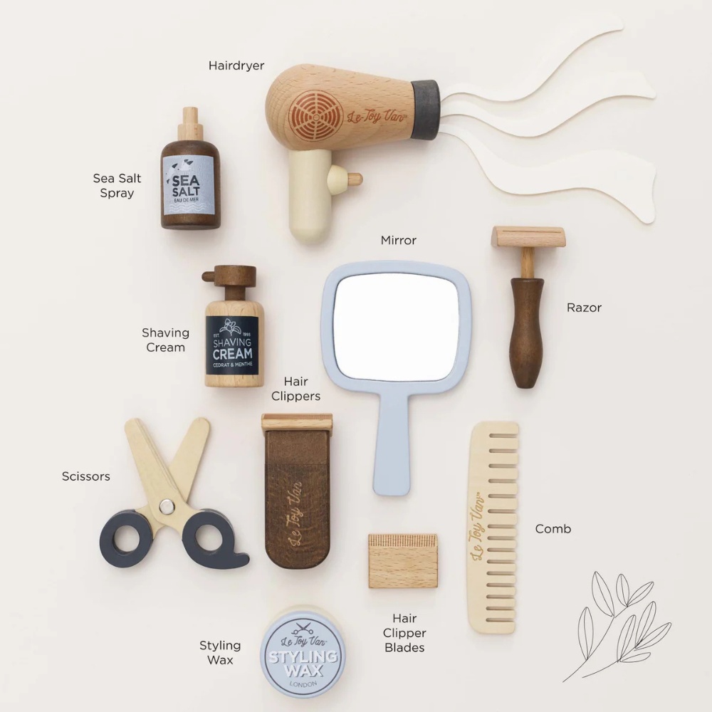 Le Toy Van - Wooden Hairdresser and Barber Kit - 12pcs - Image 4