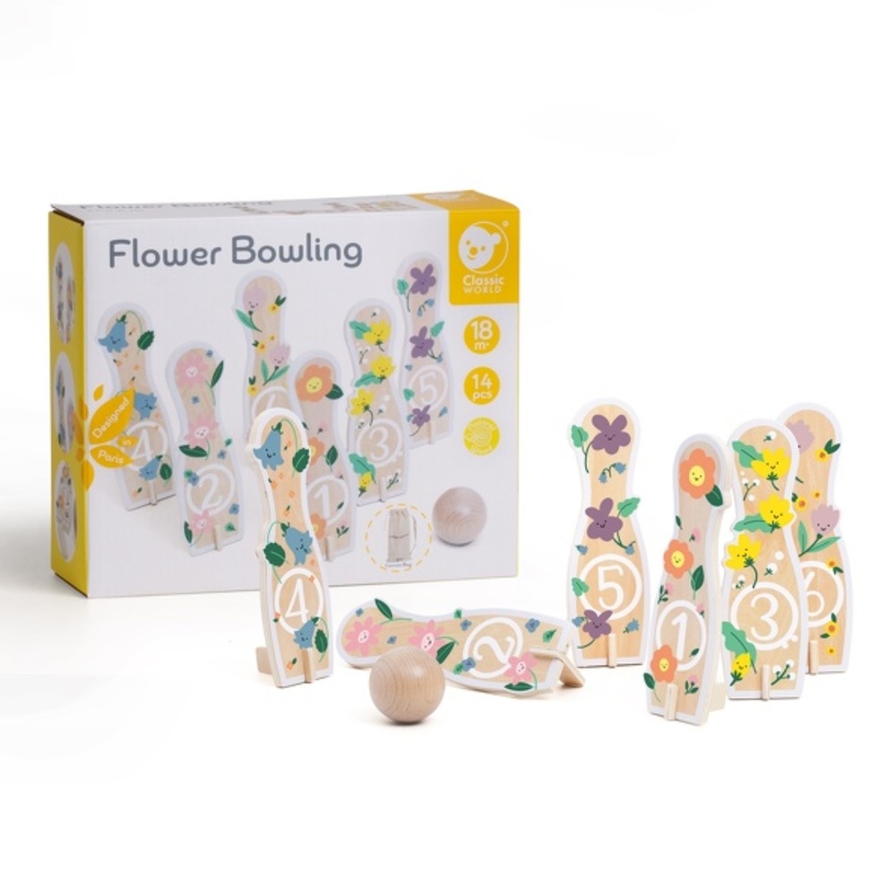 Classic World - Flower Bowling - Wooden Game - 14pcs - Image 9