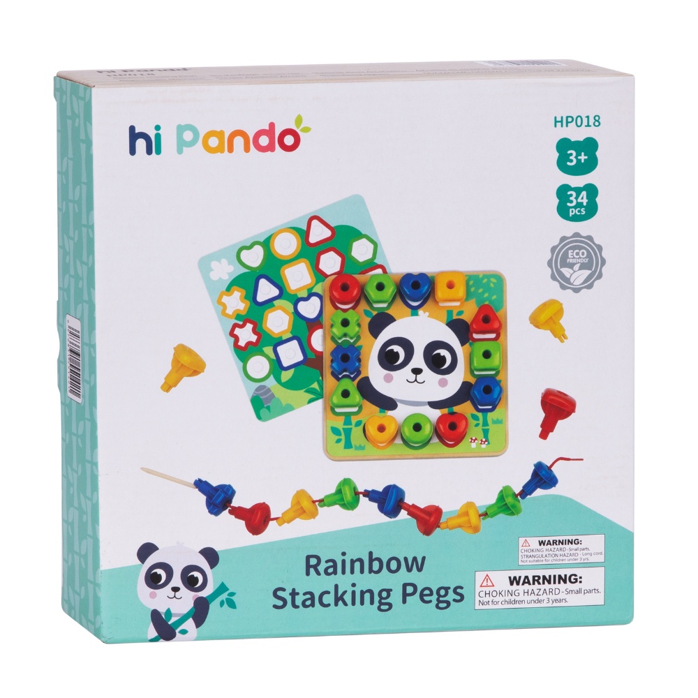 hi Pando - Panda Shape and Colour Matching Peg Toy - 34pcs - Image 5