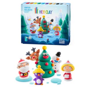 Hey Clay - Modelling Air-Dry Clay with Fun Interactive App - Winter Holidays, 15 cans-**