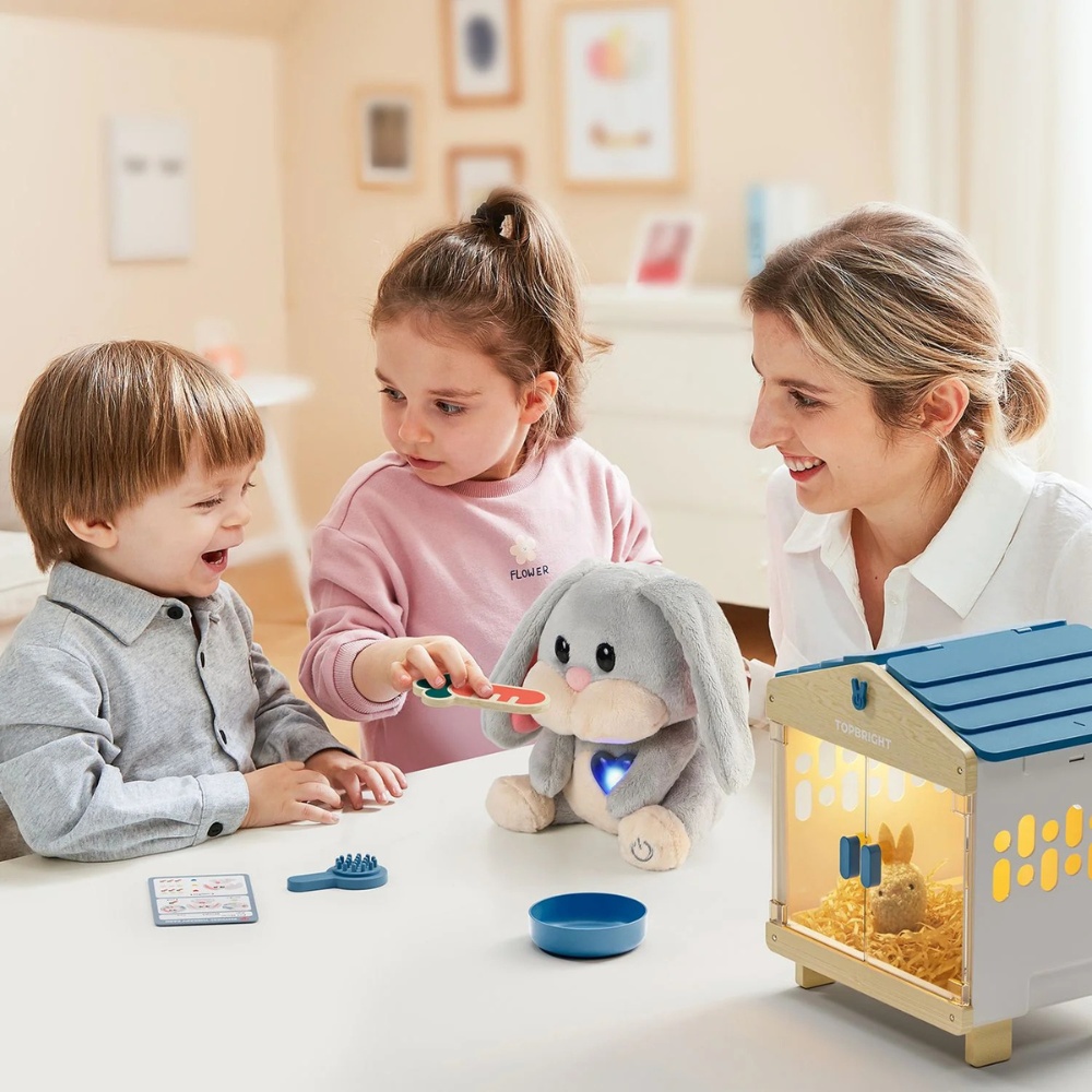 TopBright - Pretend Play Pet Care Kit - Interactive Bunny with Sound & Lights - Image 5