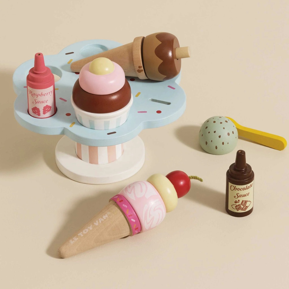 Le Toy Van - Wooden Ice Cream Stand & Toppings - 12pcs - Image 6