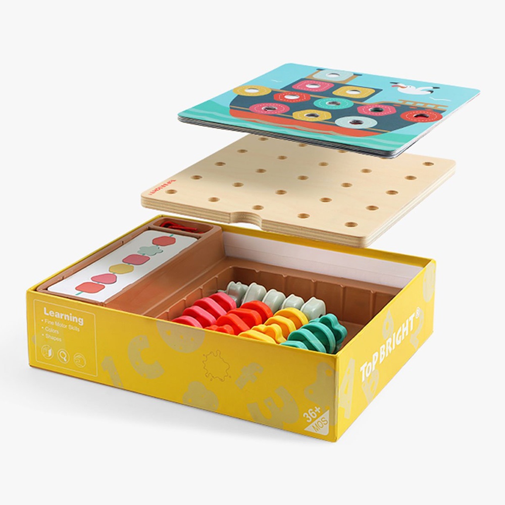 TopBright - Fine Motor Skills Set - Lacing Stacking Peg Activity for Kids - Image 2