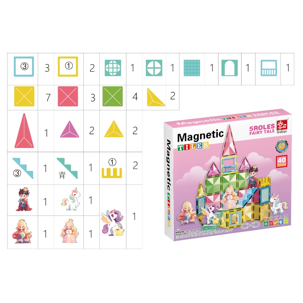 Magnetic Tiles - Princess Set - 40 Pieces - Image 3