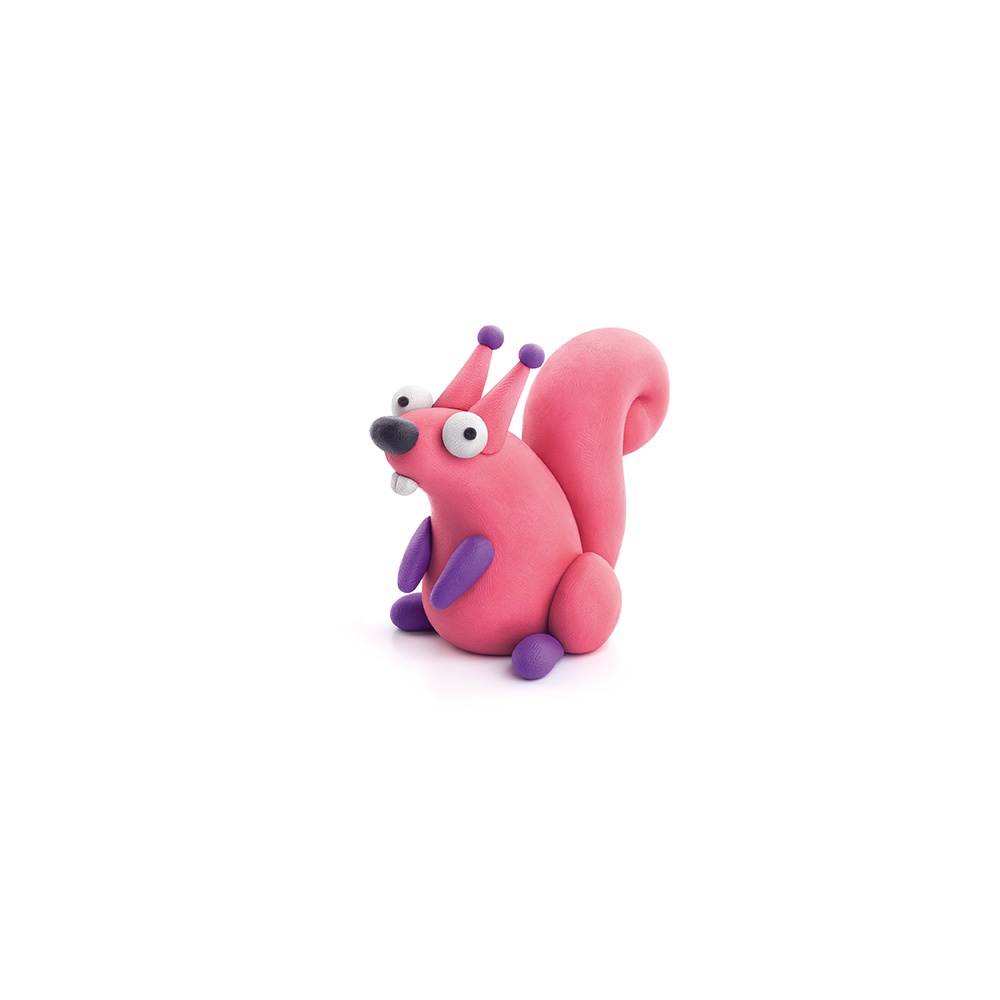 Hey Clay - Modelling Air-Dry Clay with Fun Interactive App - Squirrel, series Forest Animals, 3 cans - Image 3