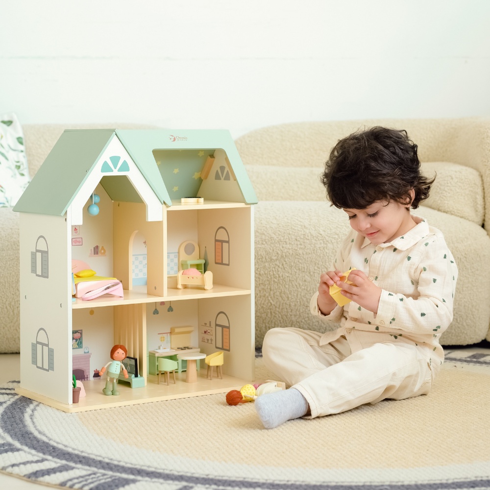Classic World - Pretend & Play - Cozy Cottage Dollhouse - Image 4