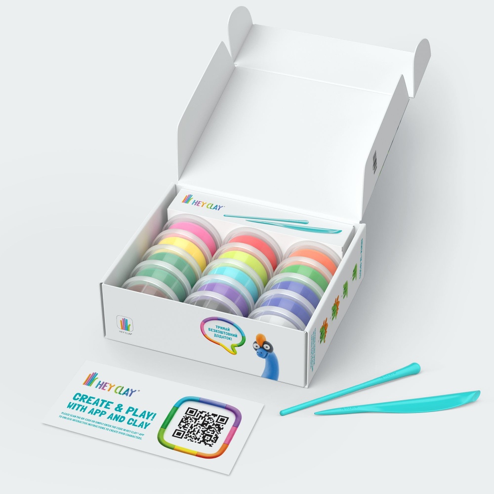 Hey Clay - Modelling Air-Dry Clay with Fun Interactive App - Dinos, 15 cans - Image 5