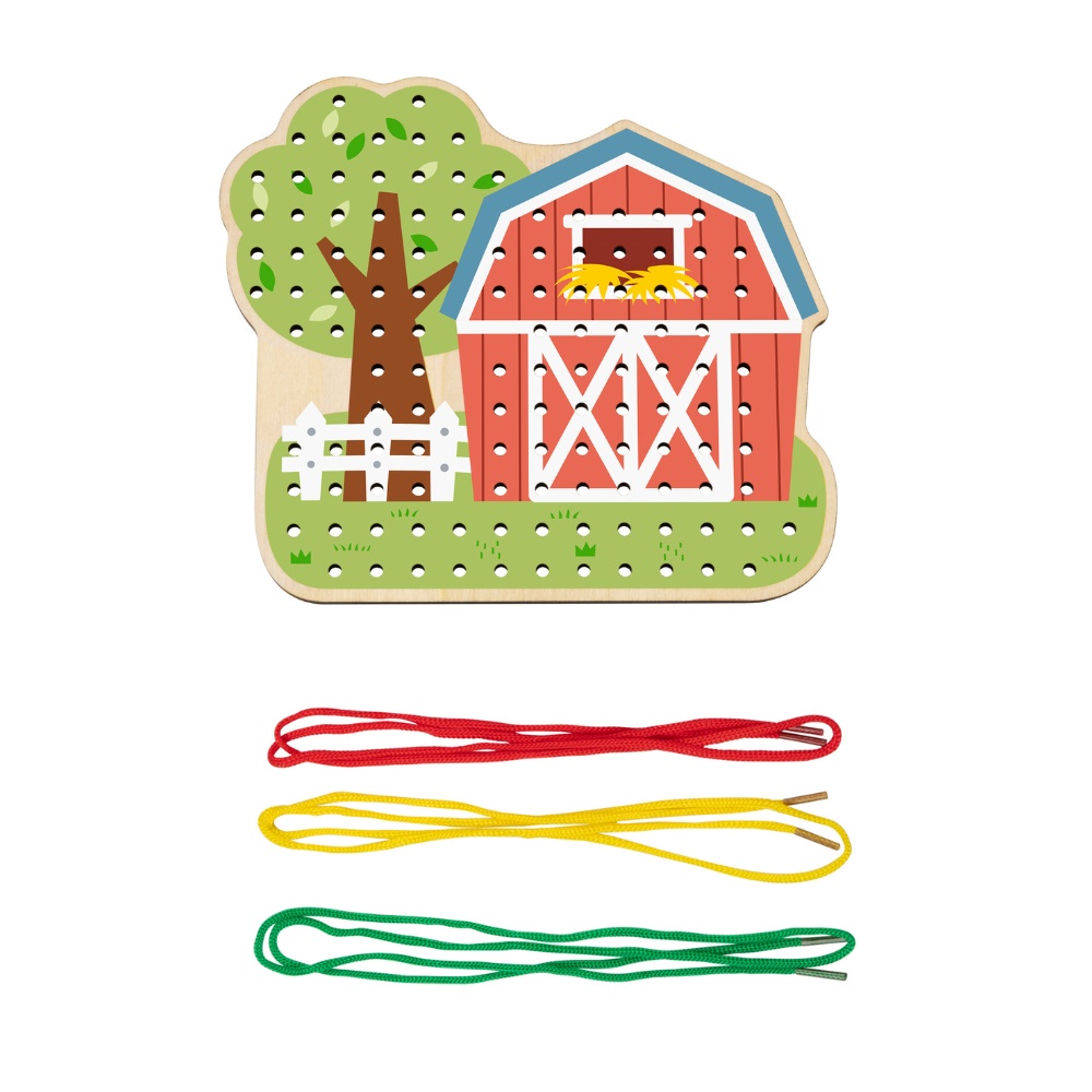 hi Pando - Wooden Threading Board - Farm Themed - 23pcs - Image 3