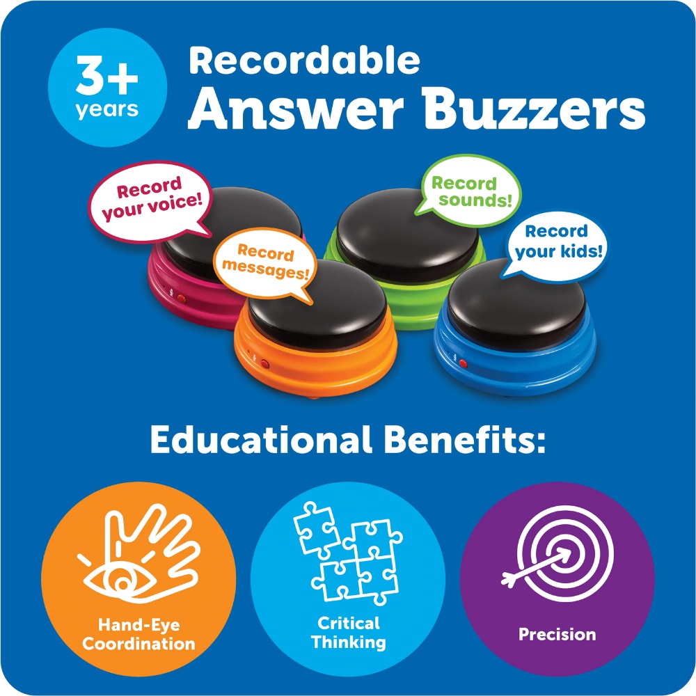 Learning Resources - Recordable Answer Buzzers (Set of 4) - Image 6