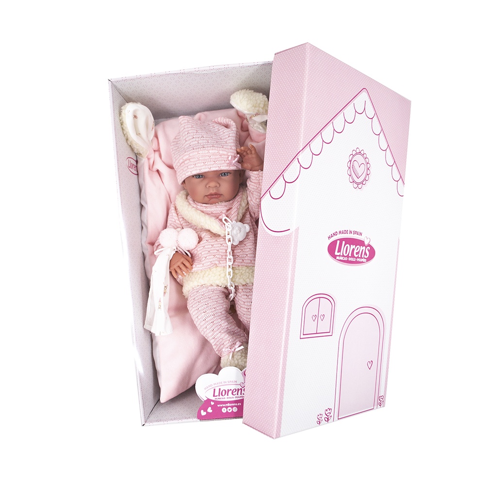 Llorens - Anatomically Correct Baby Girl Doll with Pink Outfit & Cushion: Nica - 40cm - Image 5