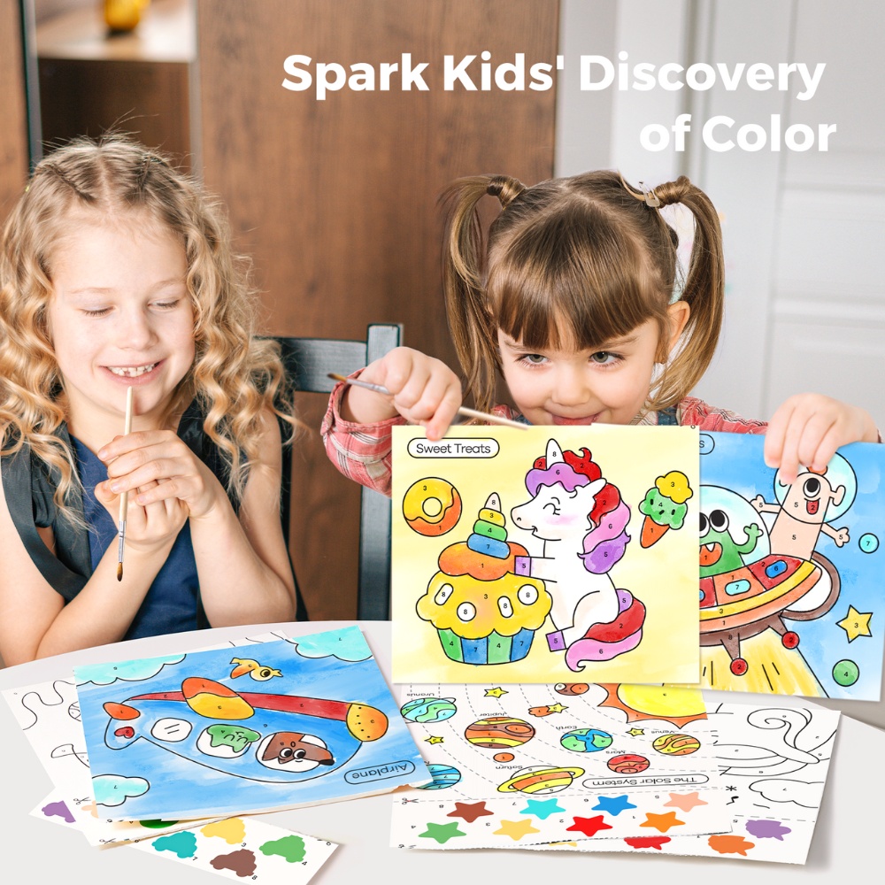 Jar Meló - Watercolour Painting Book - 20 Pages & Paint Brush - Unicorns - Image 2