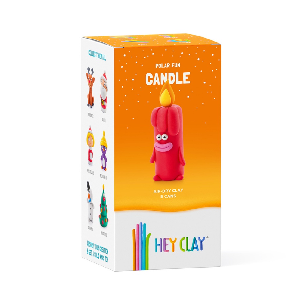 Hey Clay - Modelling Air-Dry Clay with Fun Interactive App - Candle, Christmas Series, 5 cans - Image 6