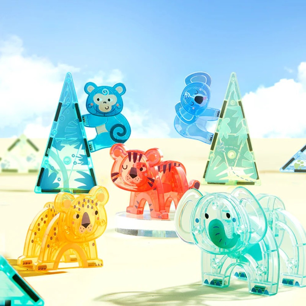 Mideer - Colourful Magnetic Tiles Building Set - Magical Jungle - 40pcs - Image 3