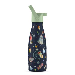 Cool Bottles - Kids Triple-Insulated Water Bottle - Space Rockets 260ml