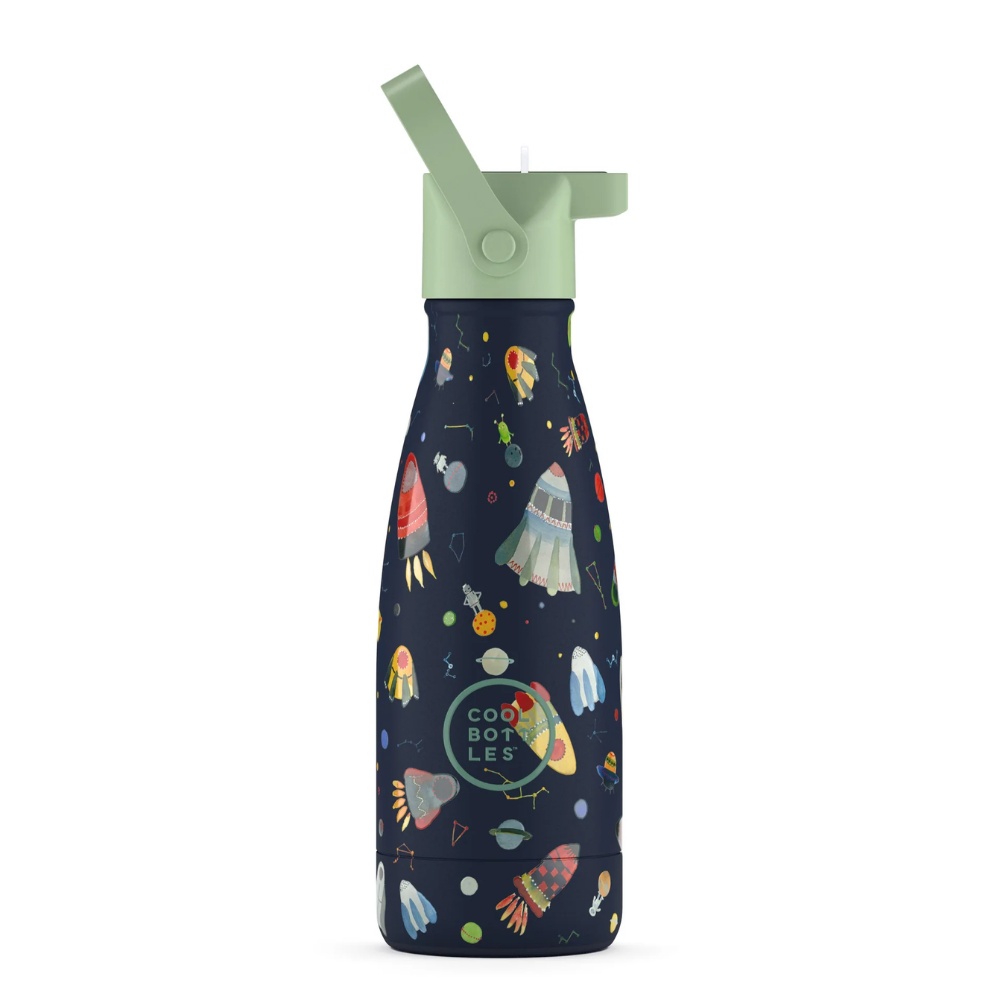 Cool Bottles - Kids Triple-Insulated Water Bottle - Space Rockets 260ml
