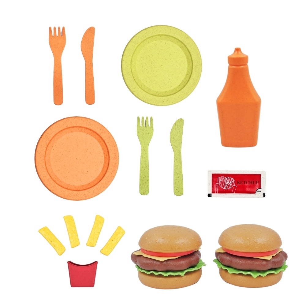 Mingli Toys - Pretend & Play Food - Hamburger Set - Eco-friendly - 25 Pieces - Image 2