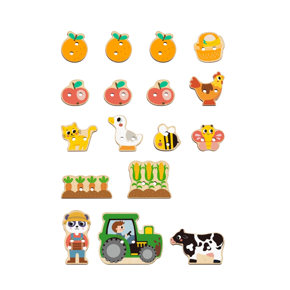 hi Pando - Wooden Threading Board - Farm Themed - 23pcs - Image 5