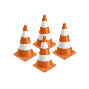 Pretend & Play Road Cones - Road Safety Role-Play Accessory - Set of 4