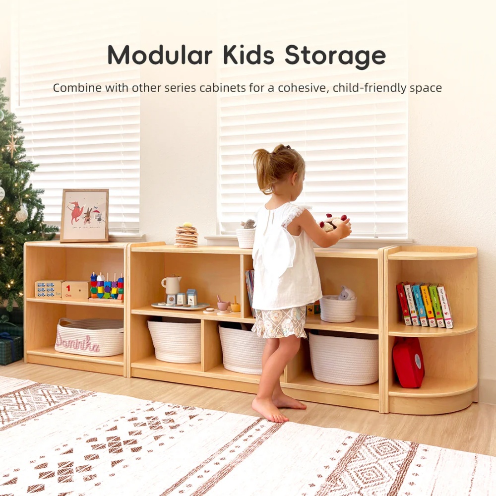 TookyToy - Wooden Shelf and Toy Storage for Kids Room: Plywood 60x114cm - Image 10