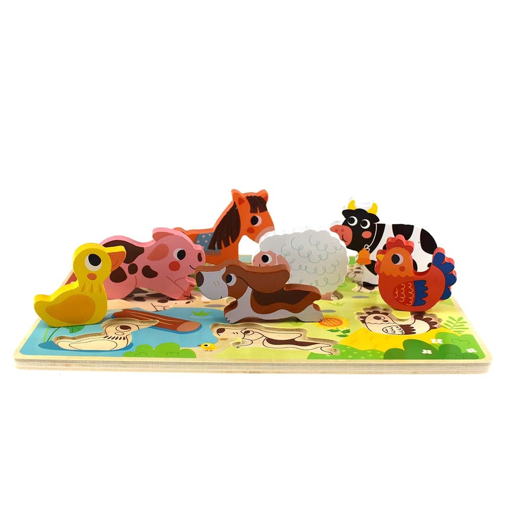 TookyToy - Wooden Chunky Farm Animasl Puzzle - Image 3