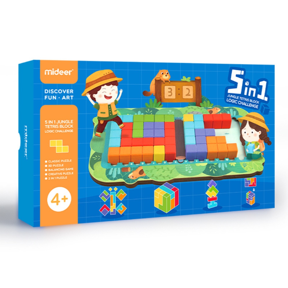 Mideer - 5-in-1 Jungle Tetris Block Educational Game for Kids - Image 7