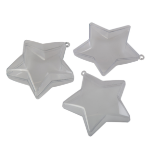 Anthony Peters - Clear Fillable Acrylic Star Decorations to Decorate - 10pk