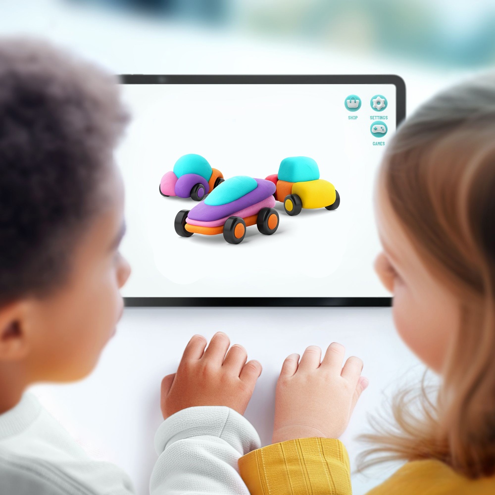 Hey Clay - Modelling Air-Dry Clay with Fun Interactive App - Happy Cars, series Motors, 6 cans-** - Image 3