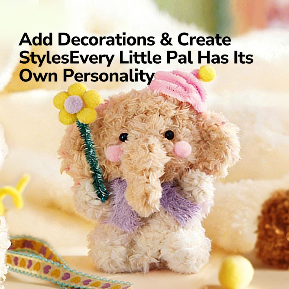 Mideer - Animal Party Chenille Stem Arts & Craft Kit: Plush Animals with Pop-Up Stage - Image 4
