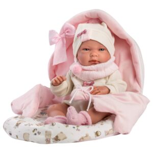 Llorens - Anatomically Correct Baby Girl Doll with Outfit & Sleeping-Bag: Nica - 40cm