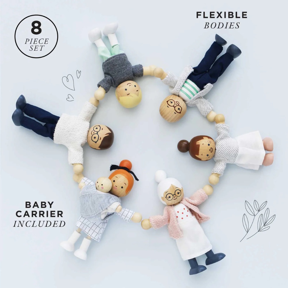Le Toy Van - Wooden Dolls House Family Set - 7pcs - Image 2