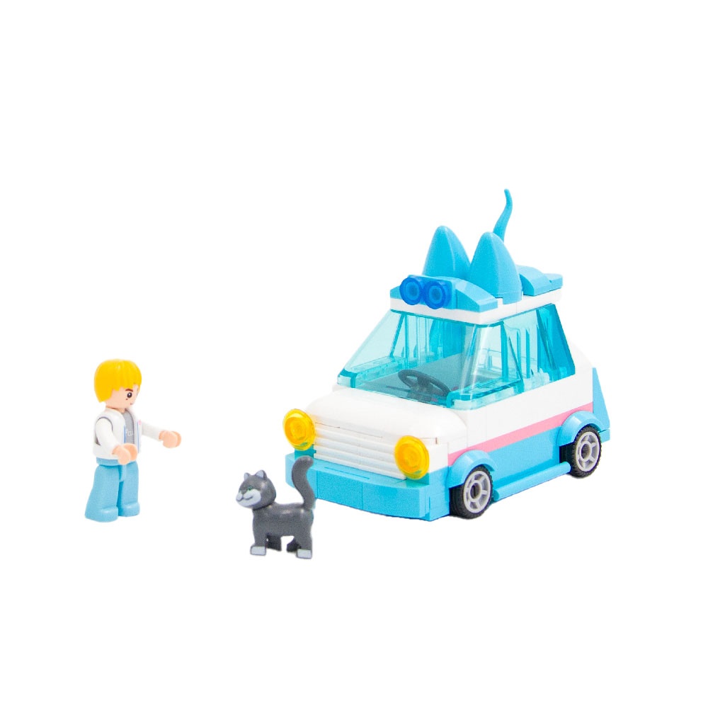 Sluban Building Set: Metropolis Pull Back - Pet Pickup Car - 103pcs - Image 2