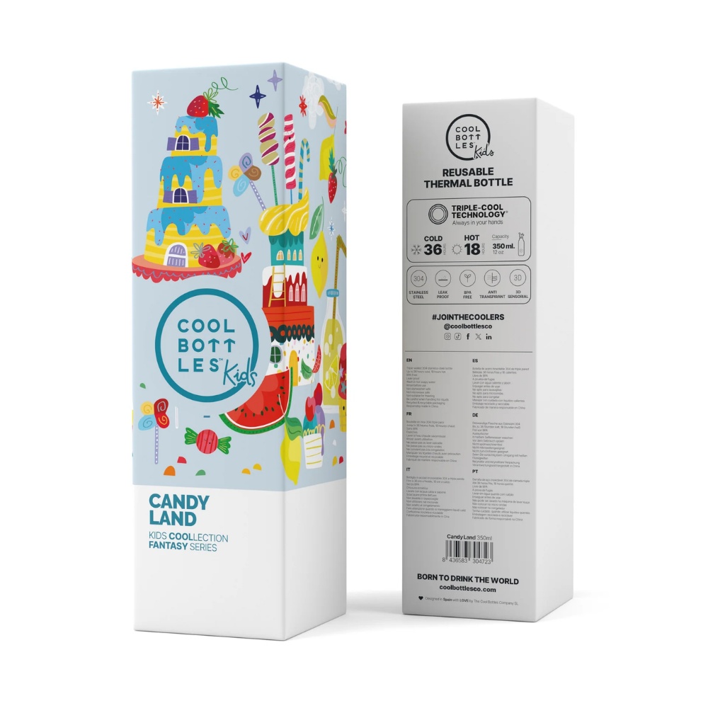 Cool Bottles - Kids Triple-Insulated Water Bottle - Candy Land 350ml - Image 5