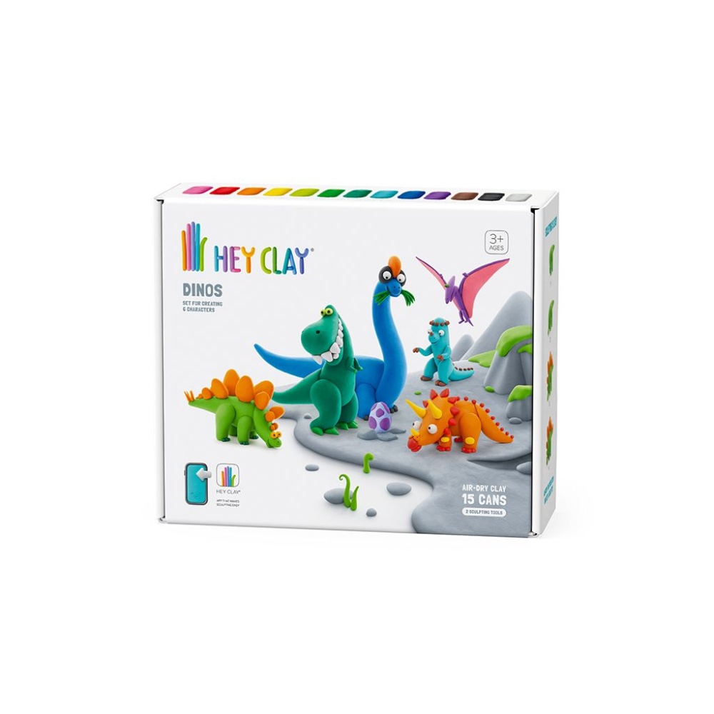 Hey Clay - Modelling Air-Dry Clay with Fun Interactive App - Dinos, 15 cans - Image 6