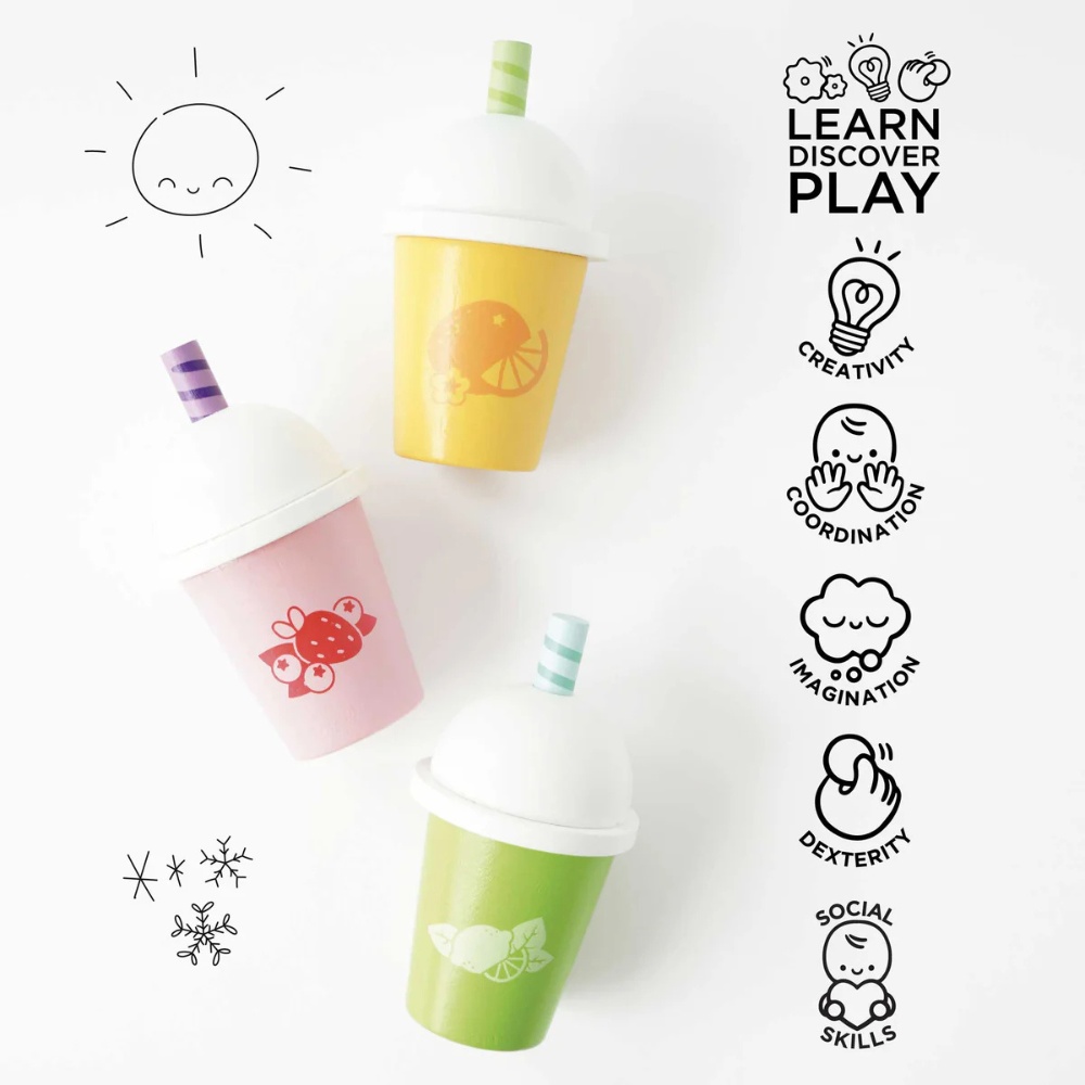 Le Toy Van - Wooden Take Away Smoothie Trio - 3pcs - Image 6