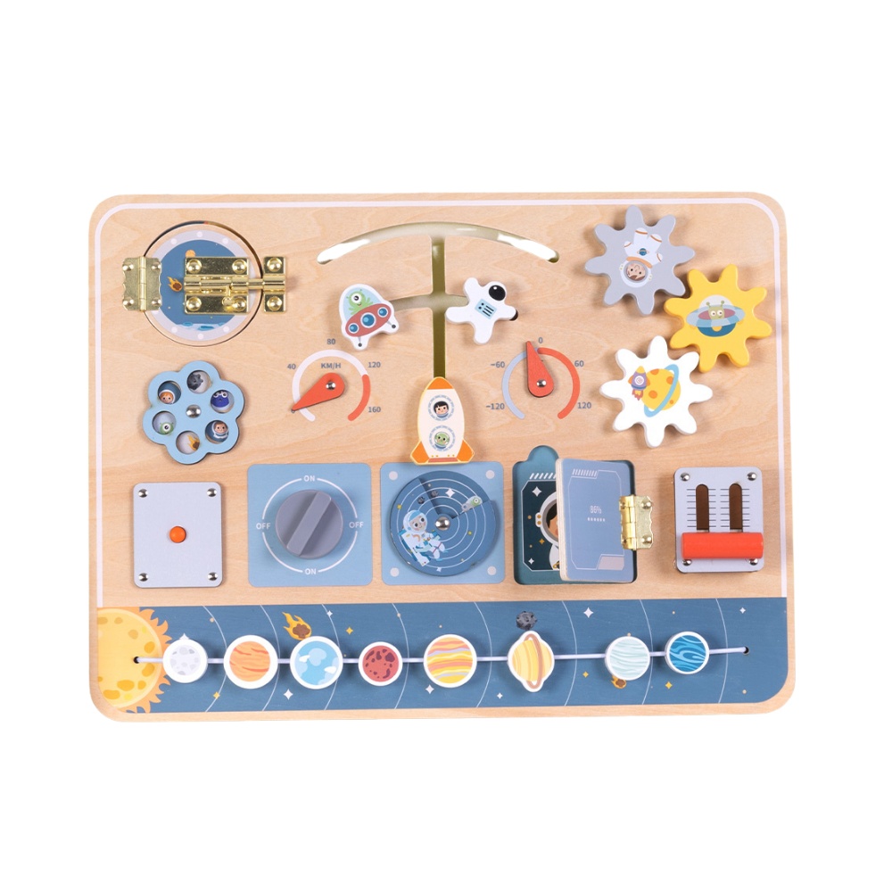 TookyToy - Wooden Space Busy Board - Montessori Activity for Toddlers - Image 6