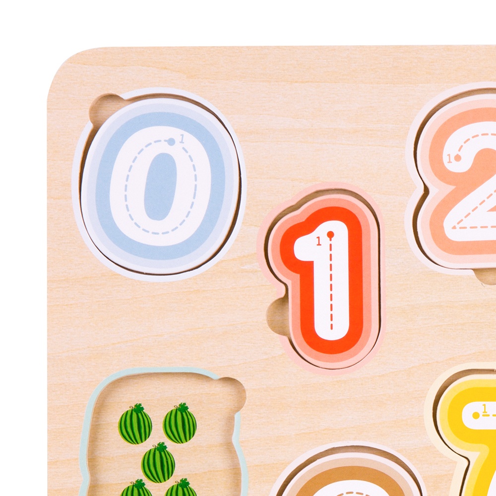 Classic World - Numbers & Fruit - Counting & Tracing Wooden Puzzle - 10pcs - Image 4