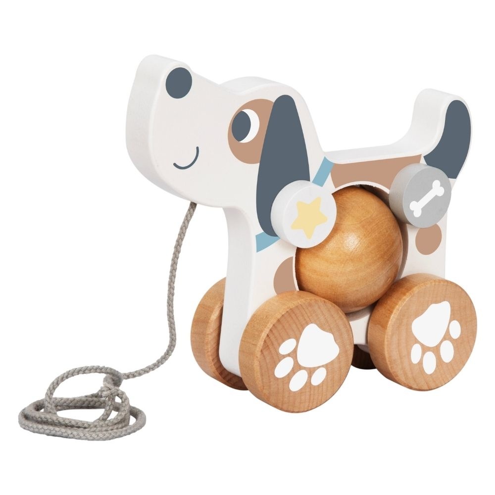 TookyToy - 3-in-1 Wooden Toy Gift Set - Rattle, Stacking Tower and Pull-Along Puppy - Image 8
