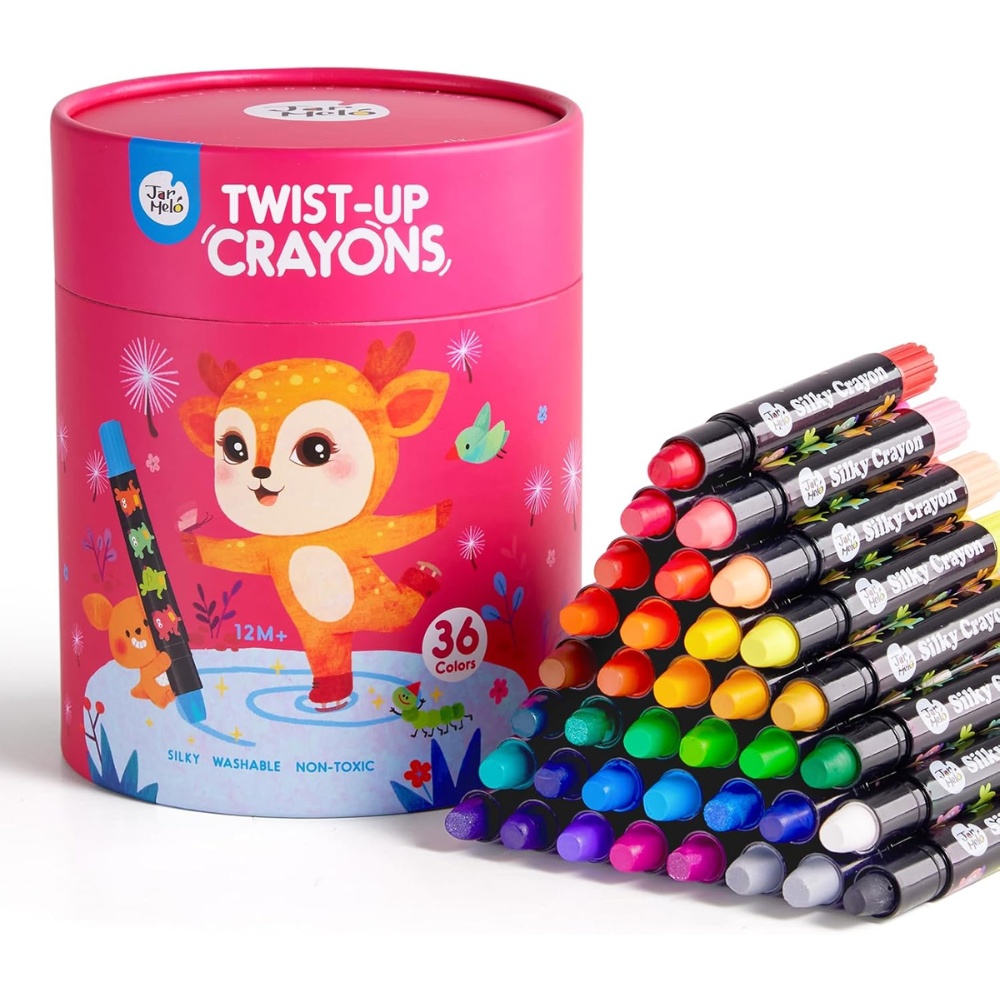 Jar Meló - Twistable Silky Crayons - Washable - 36 Colours | Lets