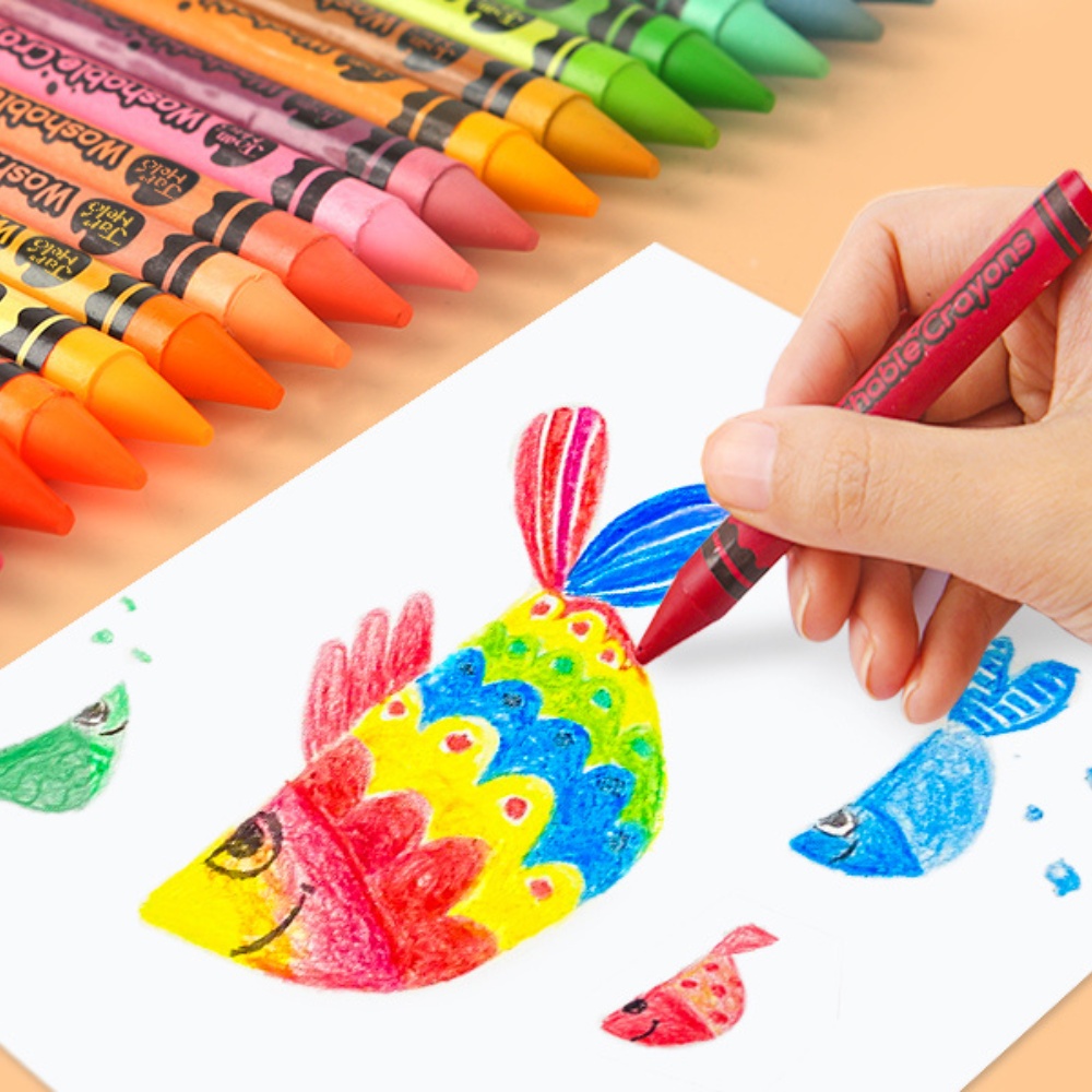 Jar Meló - Wax Crayons - Washable Non-Toxic - 24 Colours - Image 3