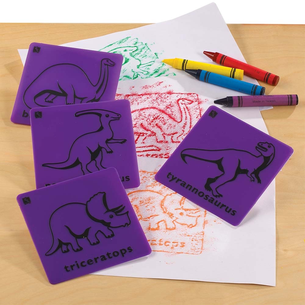 EDX Education - Art Rubbing & Embossing Plates - Dinosaurs 4pcs - Image 2