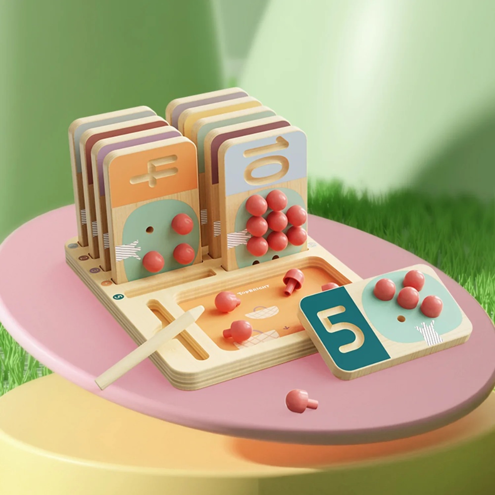 TopBright - Wooden Montessory Fruit Tree Counting & Writing Number Toy - Image 3