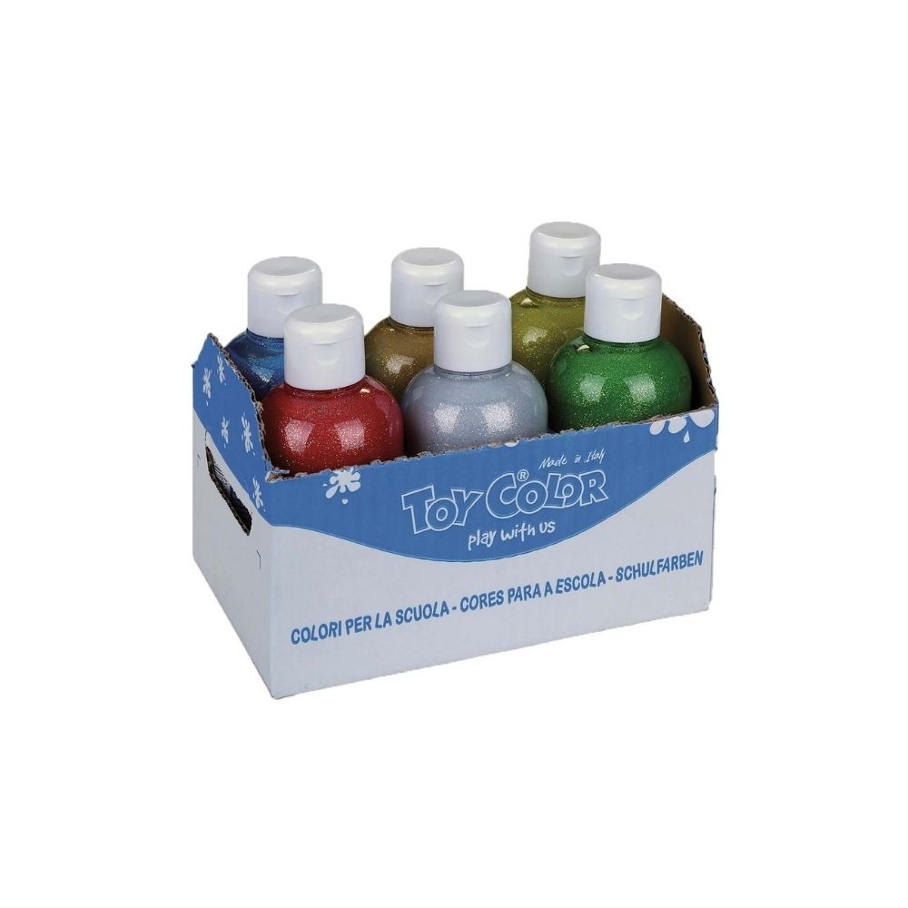 Toy Color - Superwashable Magic Glitter Glue Tempera for Kids - Bulk Pack 6 x 250ml - Image 8