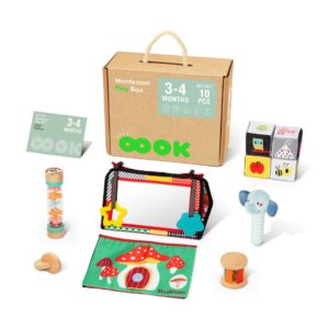 TookyToy - Montessori Activity Box Baby Playset - 3-4 Months
