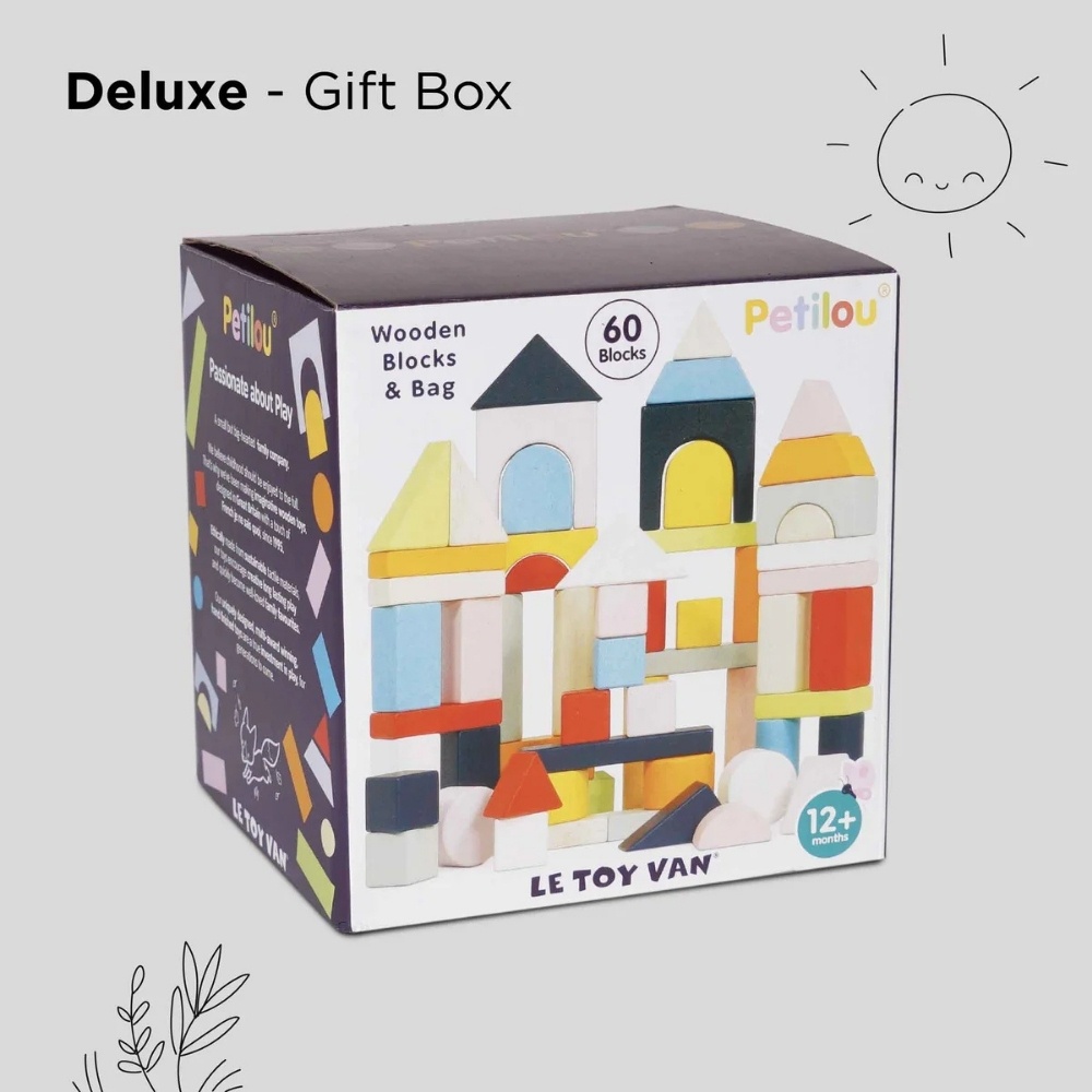 Le Toy Van - Colourful Wooden Building Blocks - 60pcs - Image 7